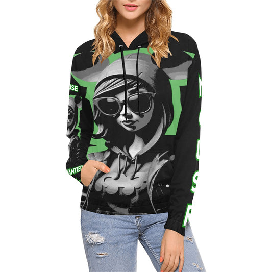 MOUSE Women's All Over Print Hoodie (Model H13)