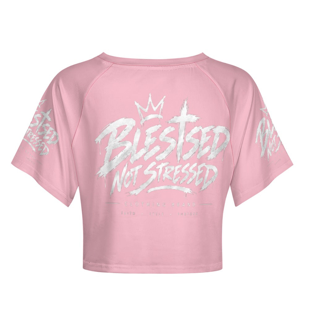Blessed Not Stressed Women's Short Sleeve Crop Top