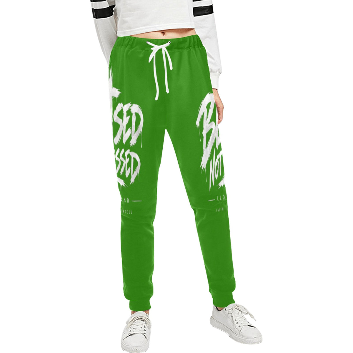 Blessed Not Stressed Relaxed-Fit Drawstring Sweatpants