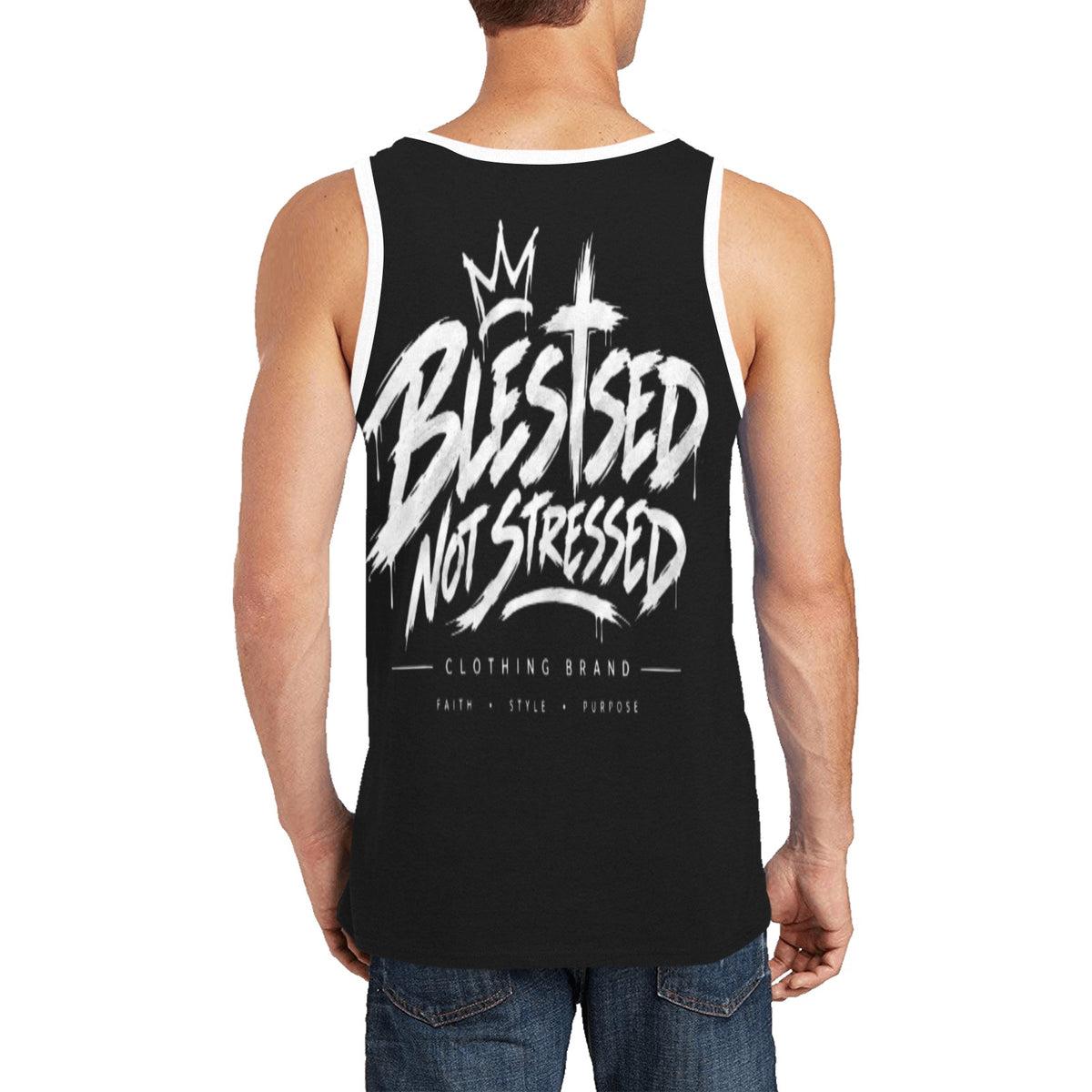 Blessed Not Stressed Men's Relaxed-Fit Printed Tank Top