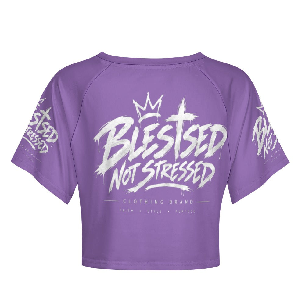 Blessed Not Stressed Women's Short Sleeve Crop Top