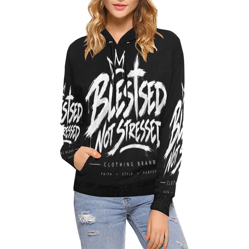 Blessed Not Stressed Women's Graphic Drawstring Hoodie