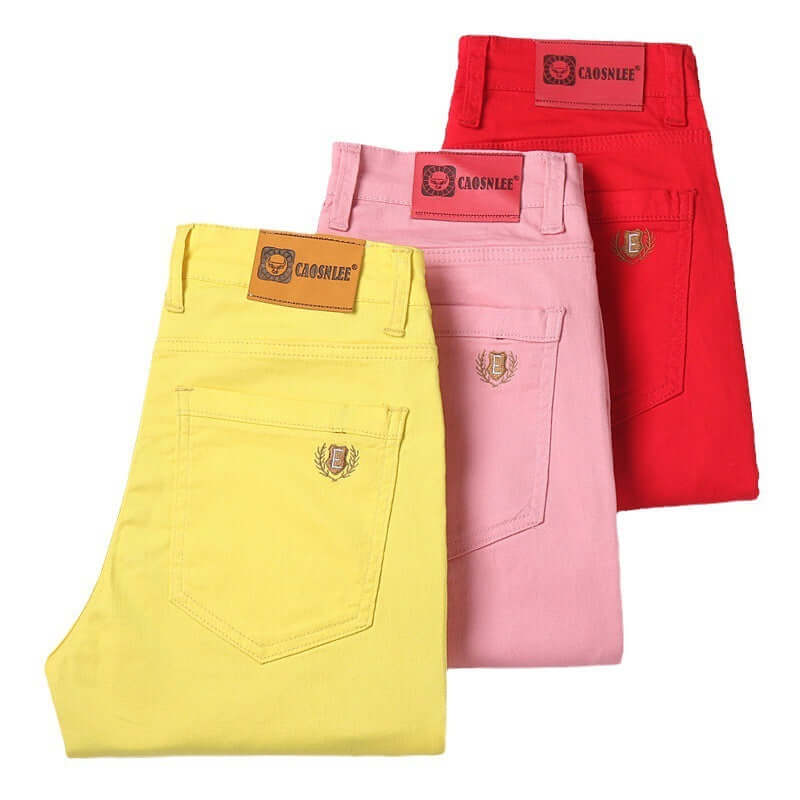 Slim Fit Straight Men's Personality Colored All-matching Stretch Casual Pants