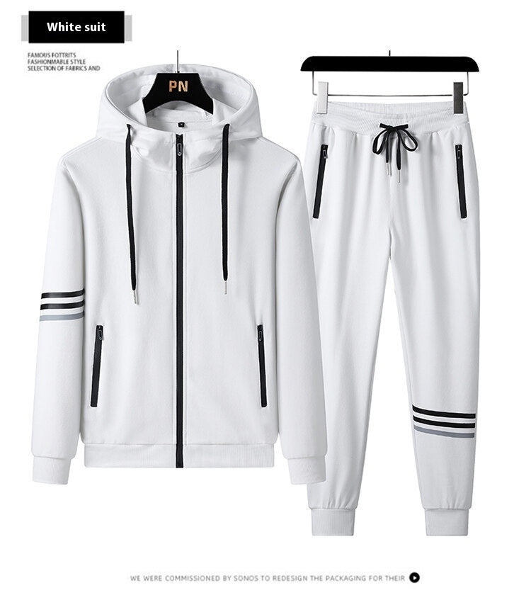 Men's Casual Cotton Hooded Two-piece Set