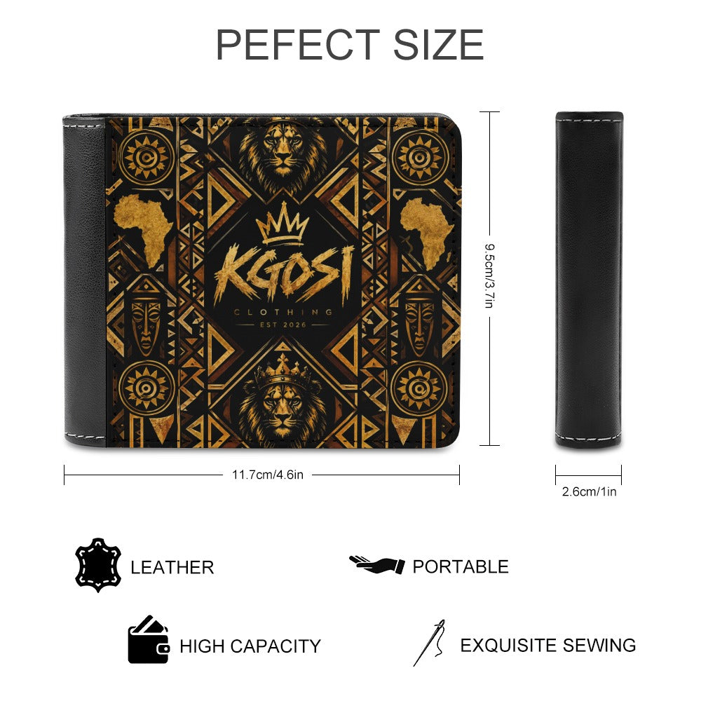 KGOSI PU Leather Wallet with Two-Sided Designs