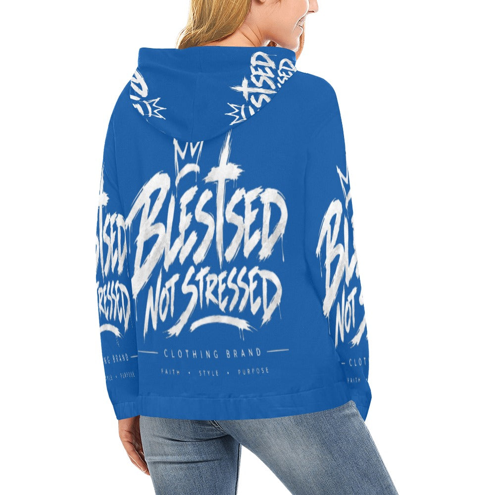 Blessed Not Stressed Women's Graphic Drawstring Hoodie