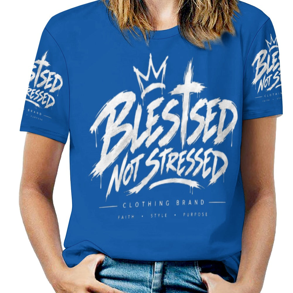 Blessed Not Stressed Women's All-Over Print T-Shirt