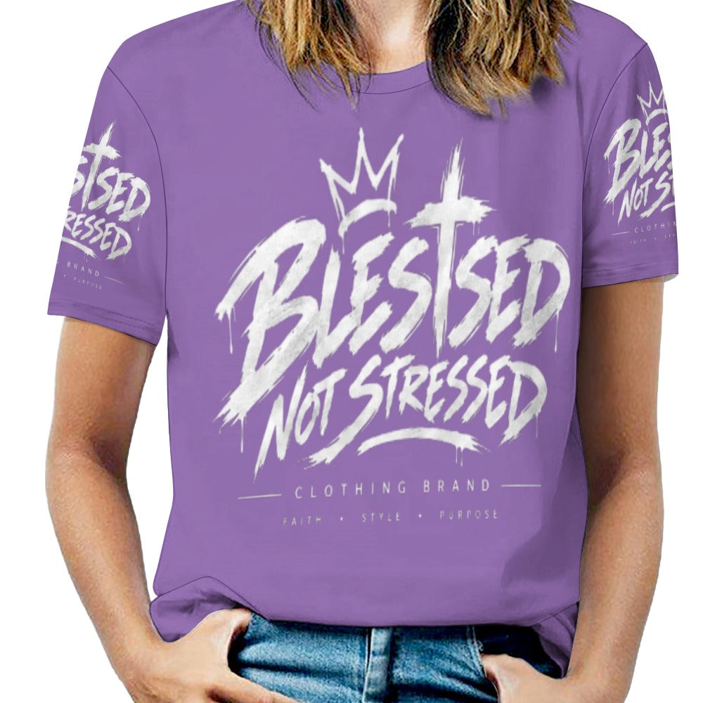 Blessed Not Stressed Women's All-Over Print T-Shirt