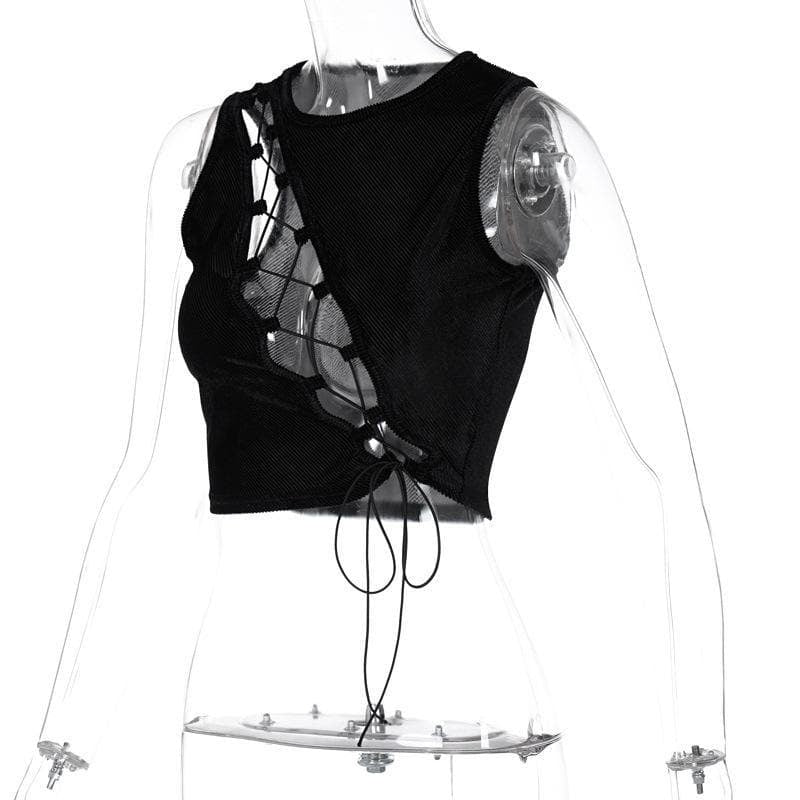 Chest Cutout Strapless Vest