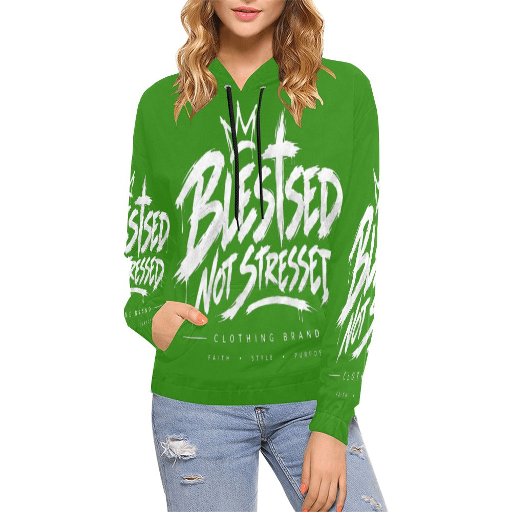 Blessed Not Stressed Women's Graphic Drawstring Hoodie