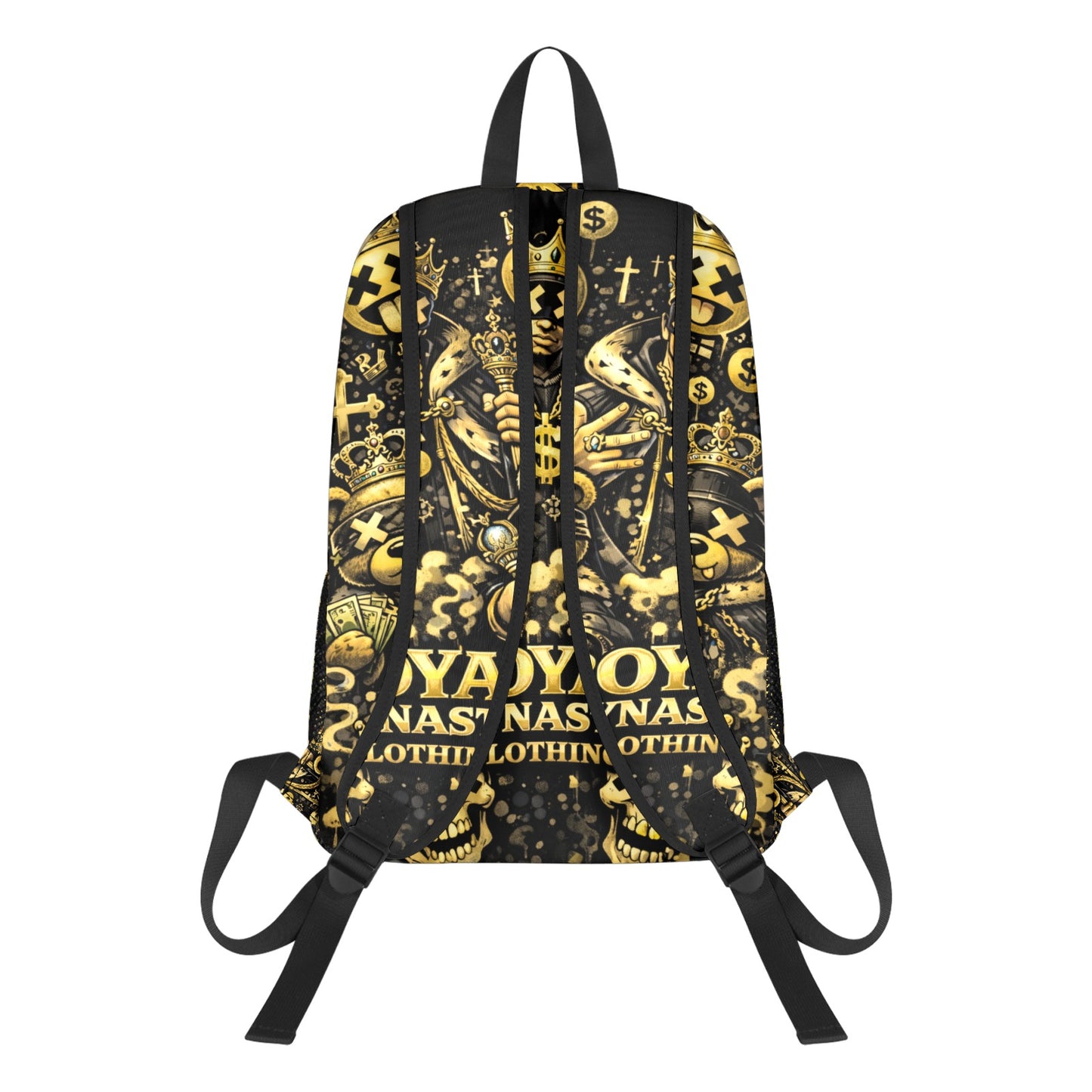 RDC BLACK AND GOLD KING EMOJI All Over Print Leisure Sports Backpack