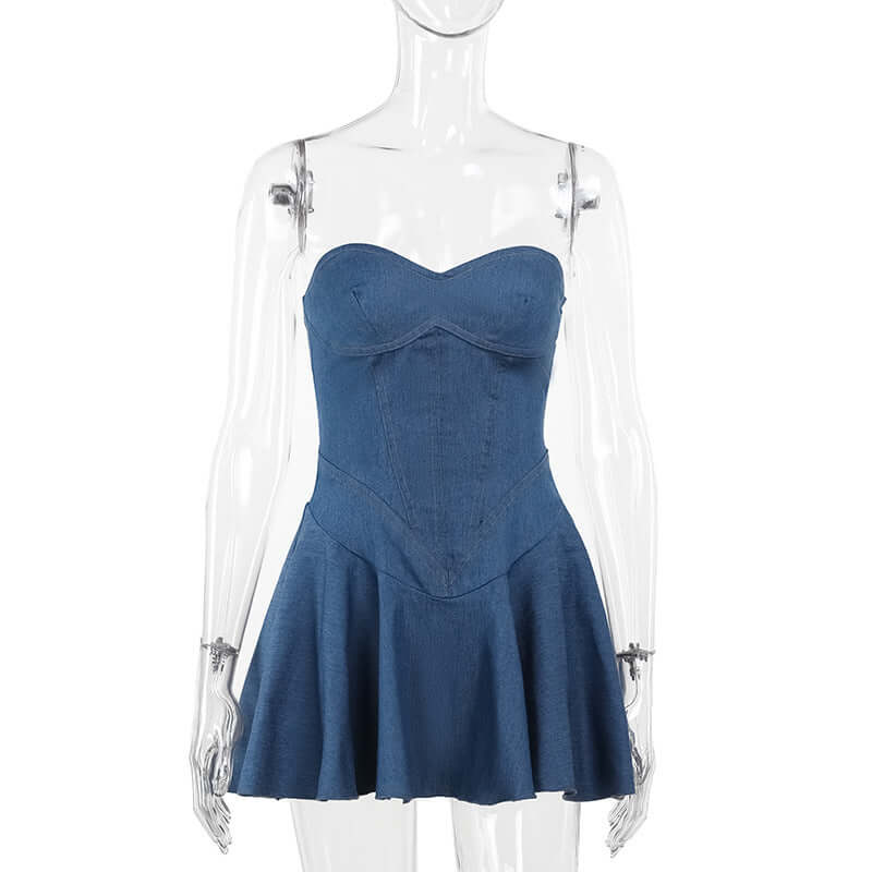Fashion Tube Top Denim Dress Women