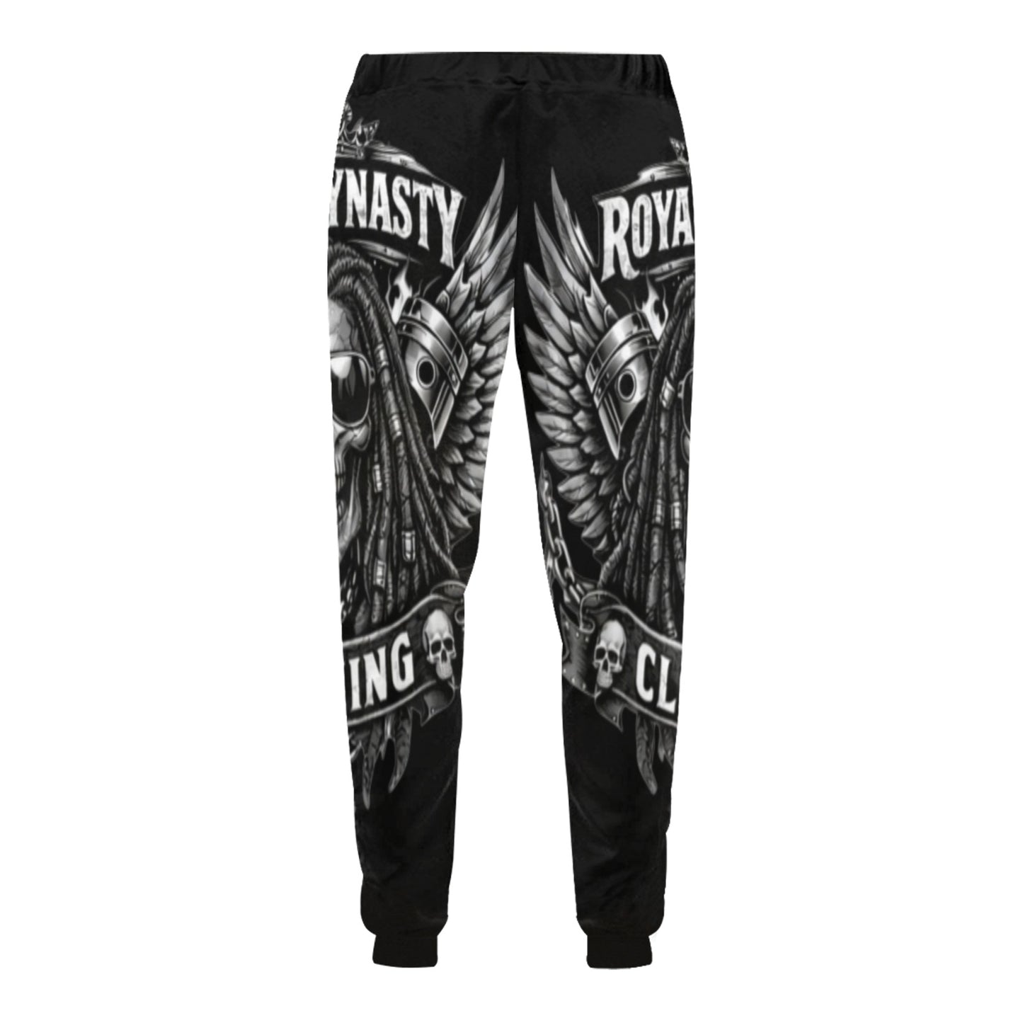 ROYAL DYNASTY BLACK AND WHITE SKULL Casual Baggy Slacks (Model L11)
