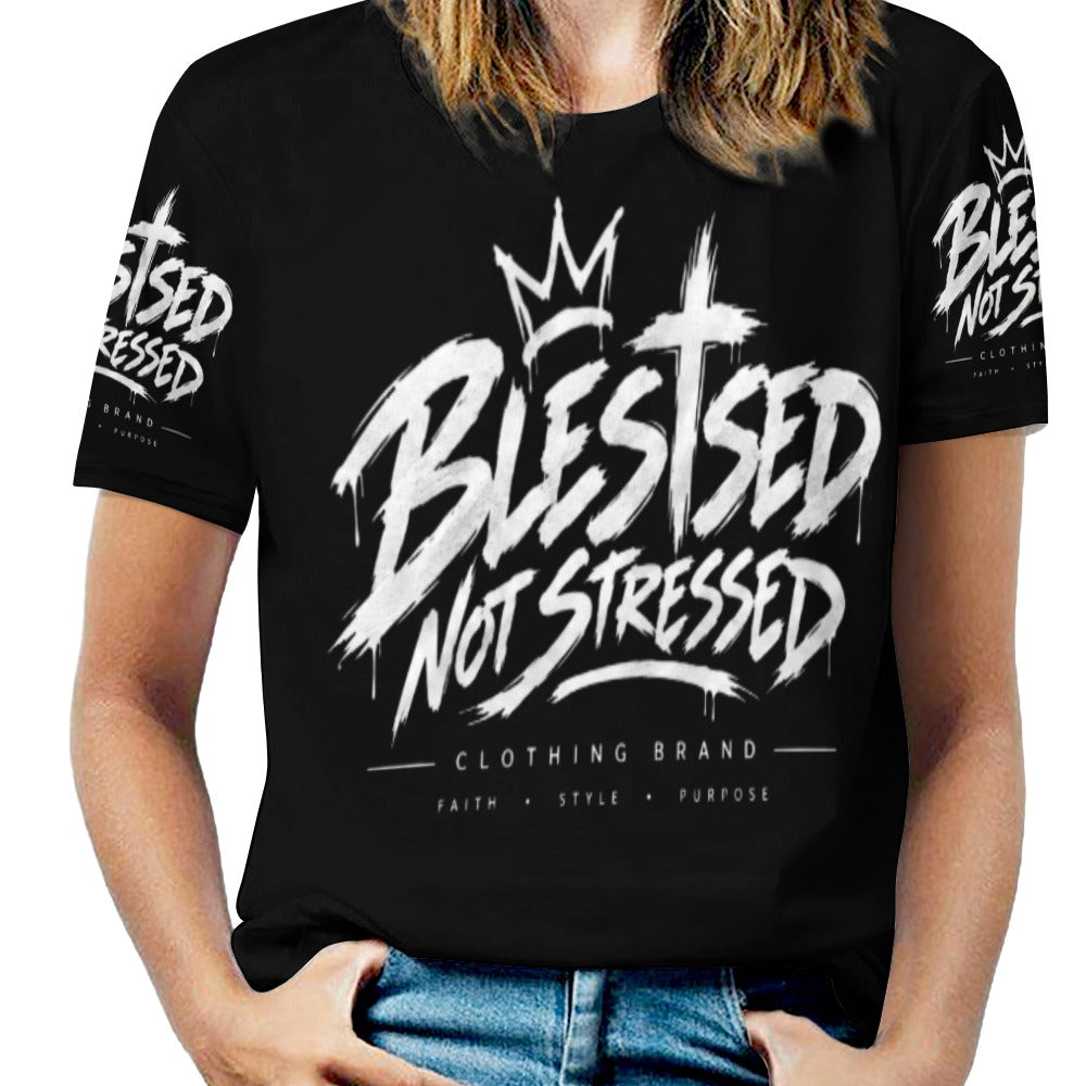 Blessed Not Stressed Women's All-Over Print T-Shirt