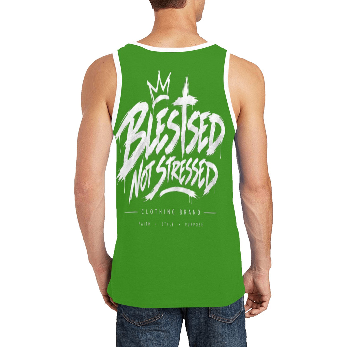Blessed Not Stressed Men's Relaxed-Fit Printed Tank Top