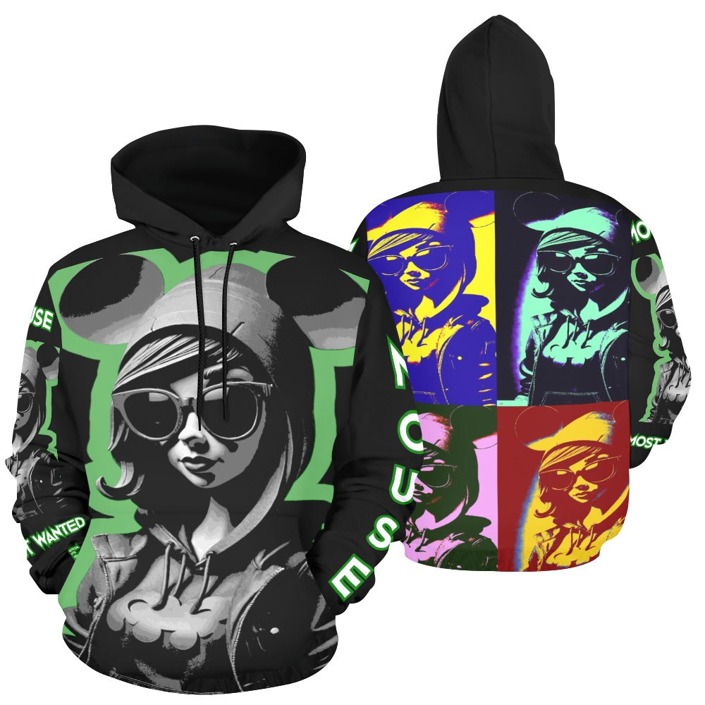 MOUSE Women's All Over Print Hoodie (Model H13)