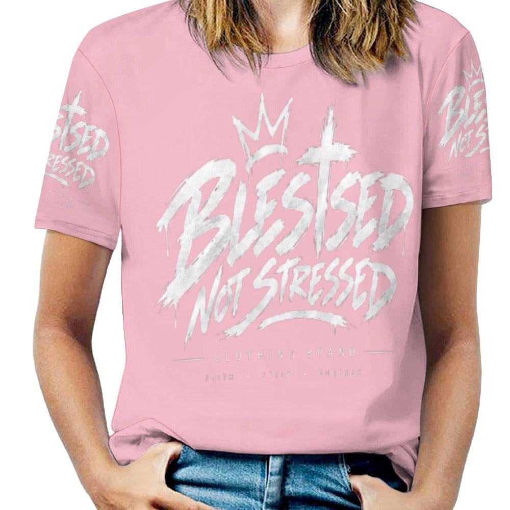 Blessed Not Stressed Women's All-Over Print T-Shirt
