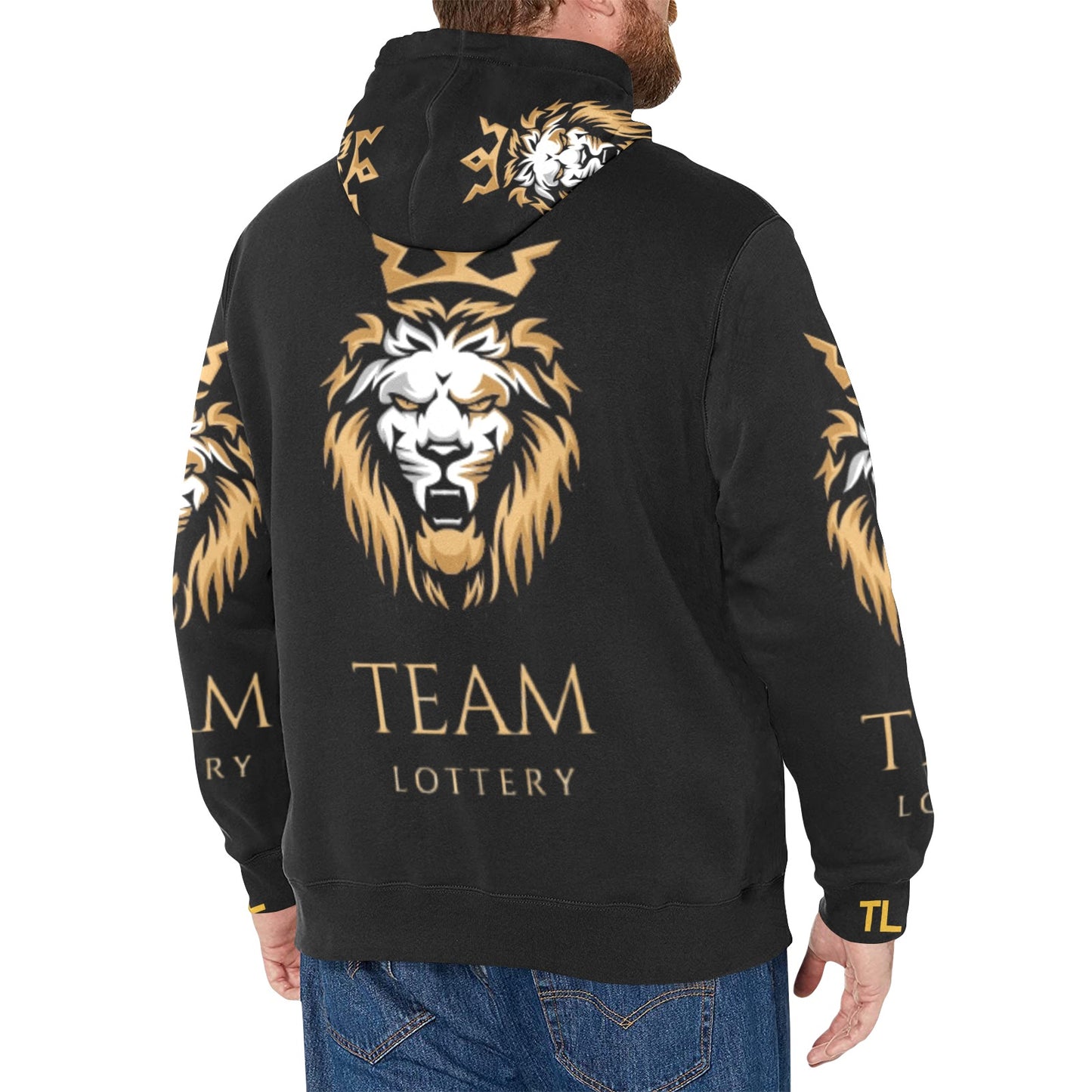 TEAM LOTTERY KING LION Men's Long Sleeve Fleece Hoodie (H55)