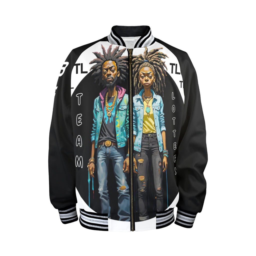 TEAM LOTTERY BEASTMODE Men's Striped Trim Bomber Jacket