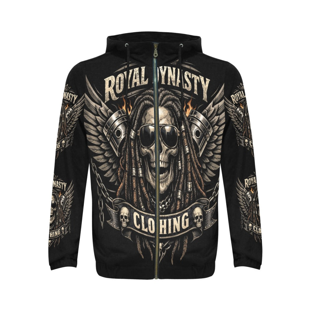 ROYAL DYNASTY SKULL Men's All Over Print Full Zip Hoodie (Model H14)