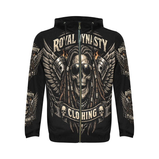ROYAL DYNASTY SKULL Men's All Over Print Full Zip Hoodie (Model H14)