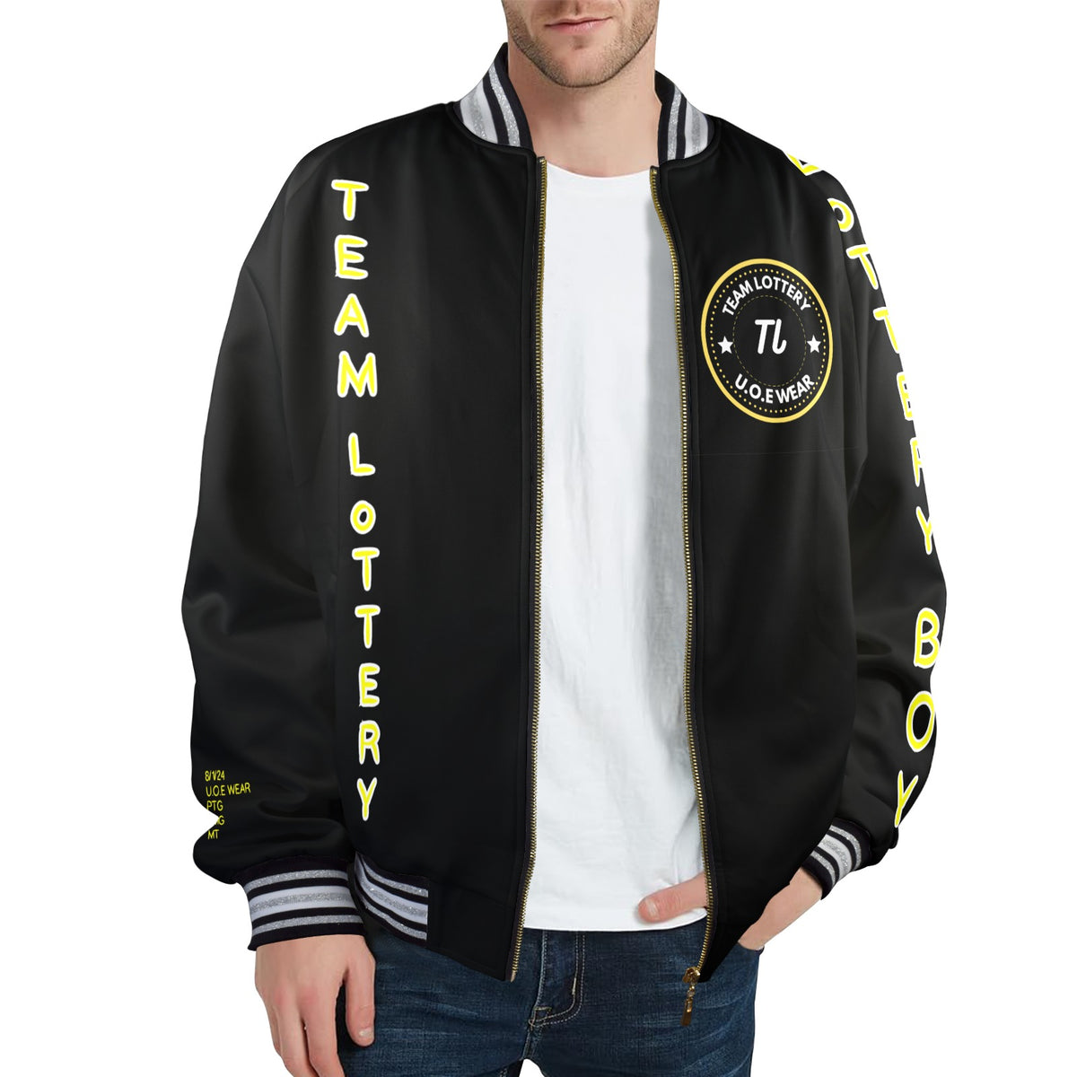 Men's Striped Trim Bomber Jacket – U.O.E WEAR