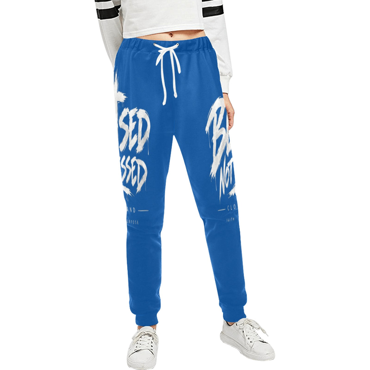 Blessed Not Stressed Relaxed-Fit Drawstring Sweatpants