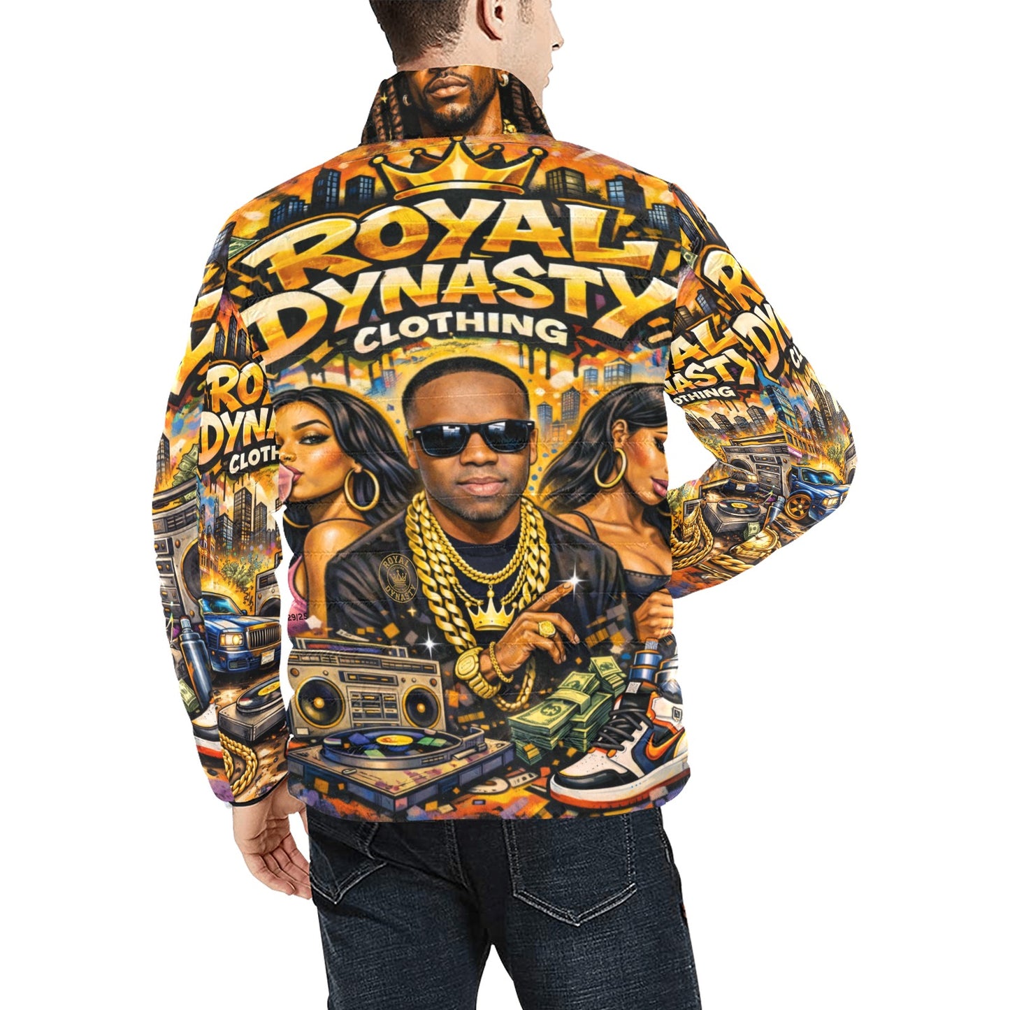 ROYAL DYNASTY BIG MONEY Men's Lightweight Bomber Jacket(ModelH41)