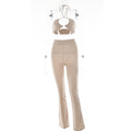 Casual Suit Sexy Tube Top Drawstring Halter Top High Waist