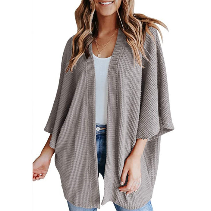 Big Sleeve Waffle Women's Cardigan