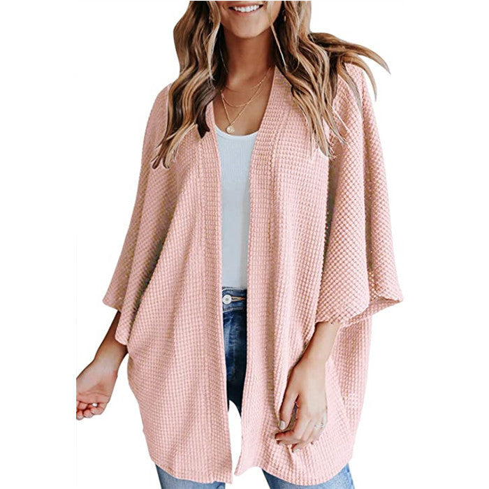 Big Sleeve Waffle Women's Cardigan