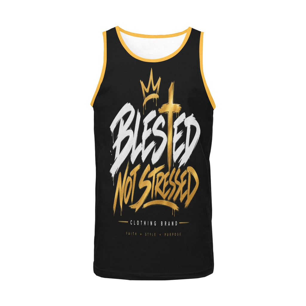 Blessed Not Stressed Men's All-Over Print Tank Top
