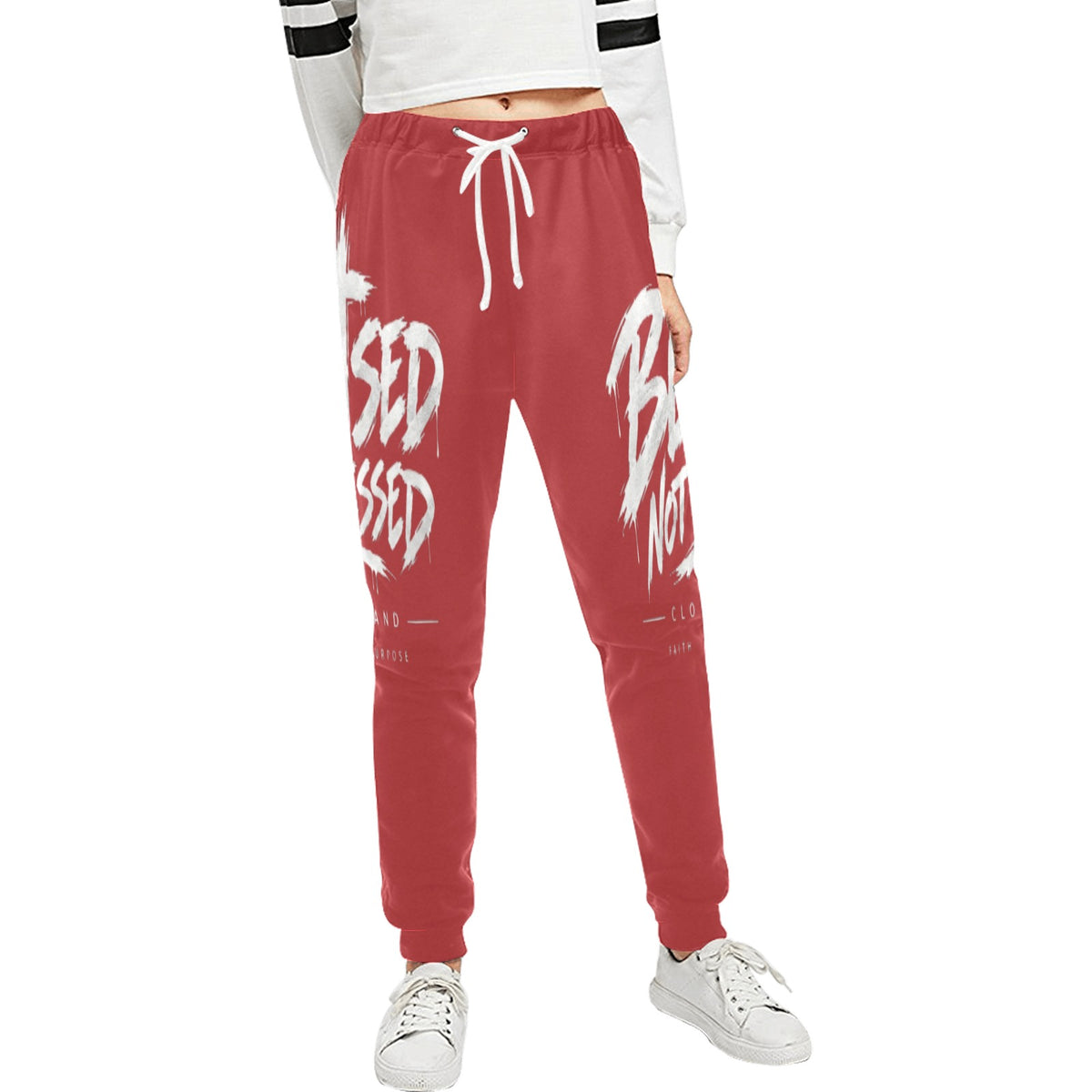Blessed Not Stressed Relaxed-Fit Drawstring Sweatpants