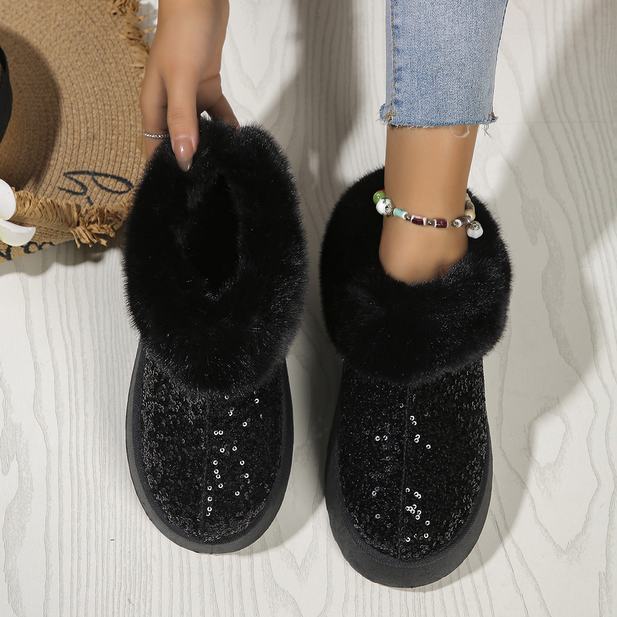 Plush Winter Indoor And Outdoor Casual Warm Slippers