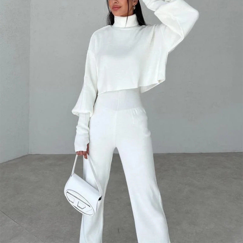 Autumn And Winter Turtleneck Casual Fashion Set