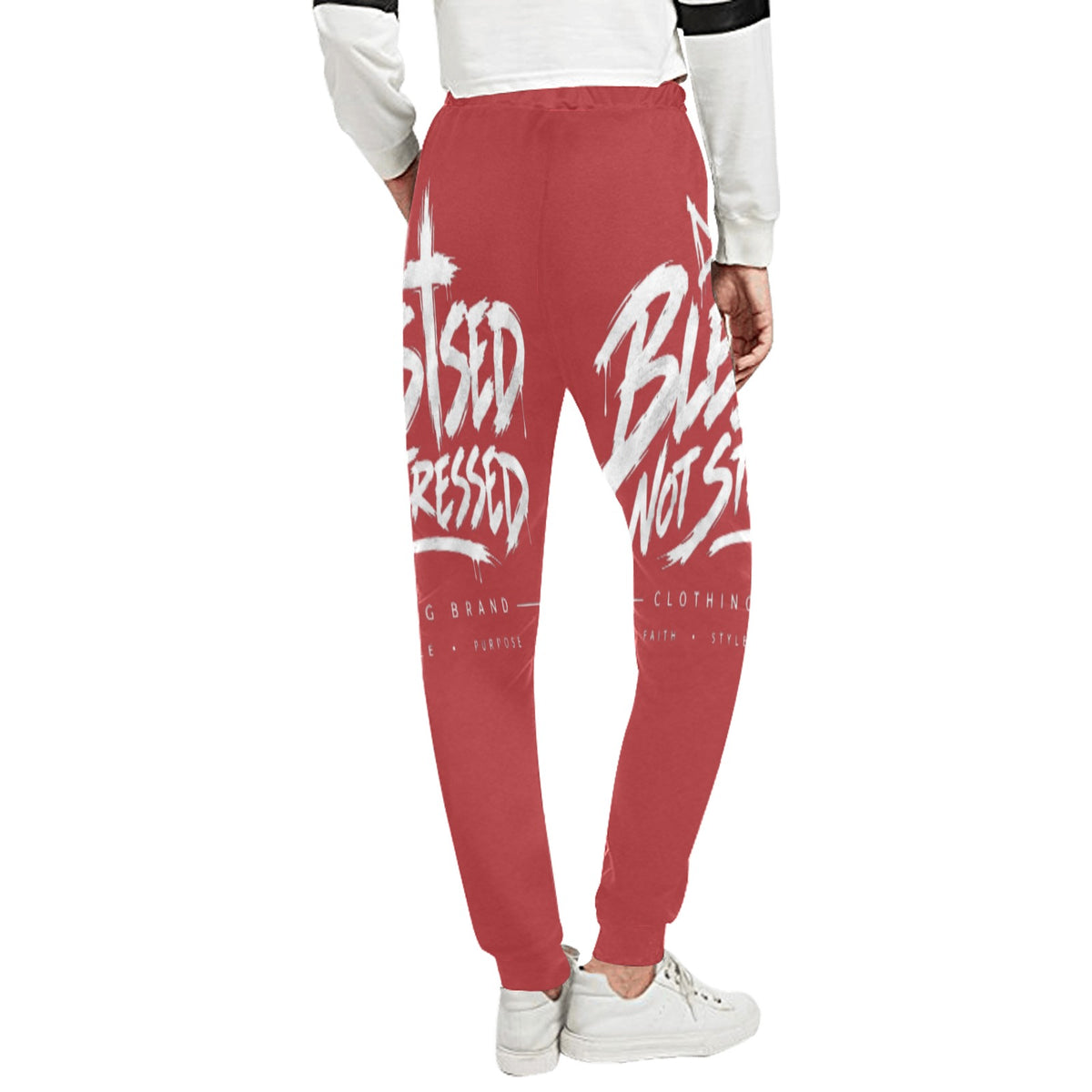 Blessed Not Stressed Relaxed-Fit Drawstring Sweatpants