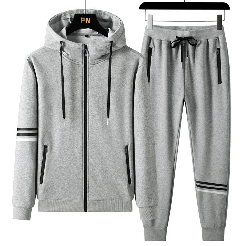 Men's Casual Cotton Hooded Two-piece Set