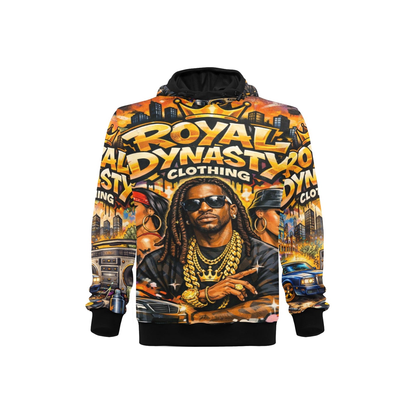 ROYAL DYNASTY BIG MONEY High Neck Pullover Hoodie for Men  H24