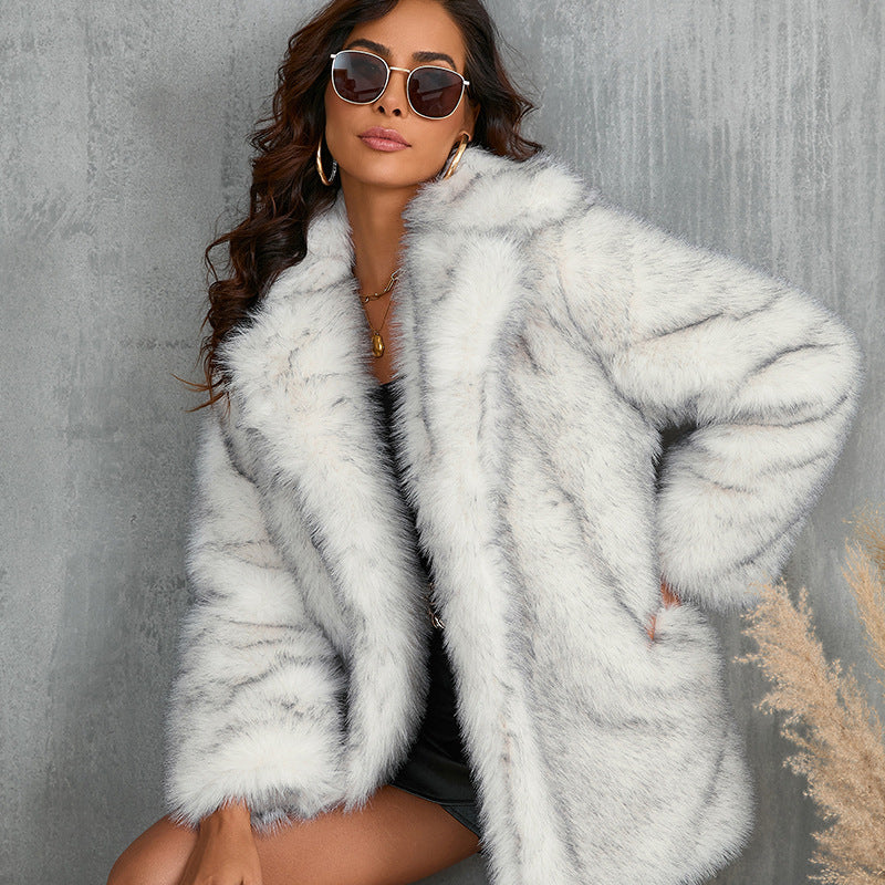 Luxury Long Fluffy Faux Fur Coat