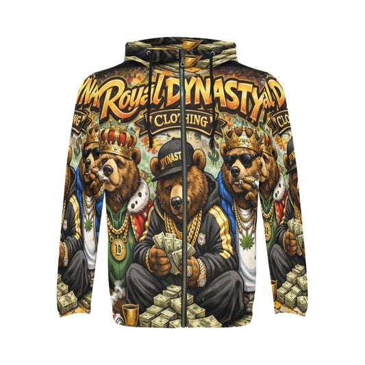 RDC LIT BEAR Men's All Over Print Full Zip Hoodie (Model H14)