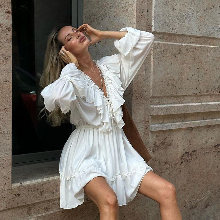 Flared short dress for women
