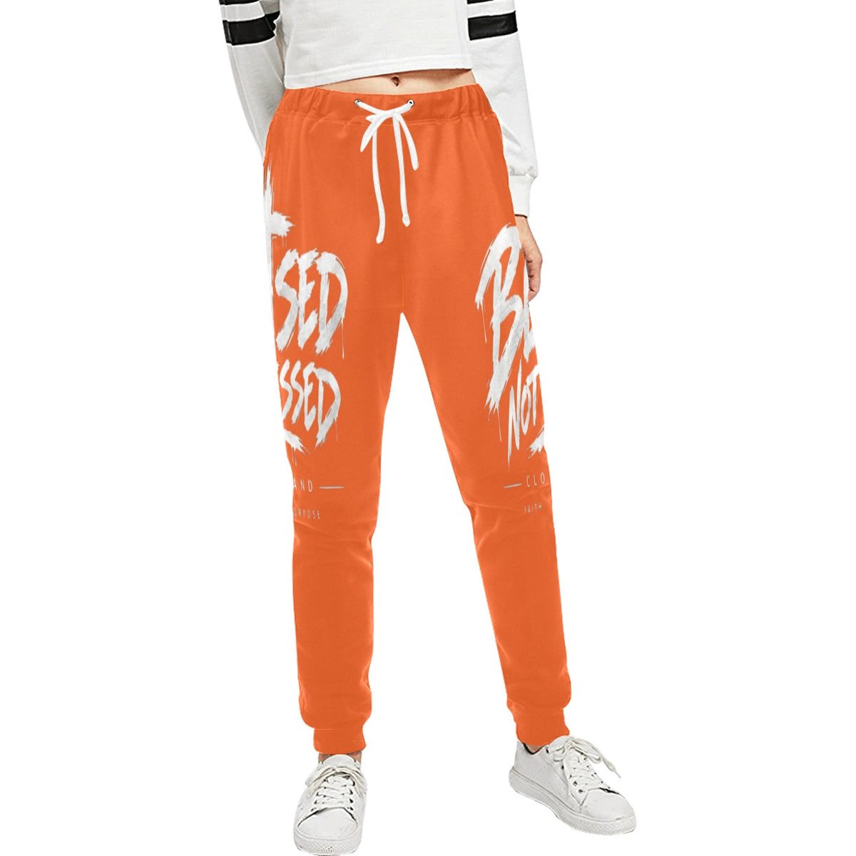 Blessed Not Stressed Relaxed-Fit Drawstring Sweatpants