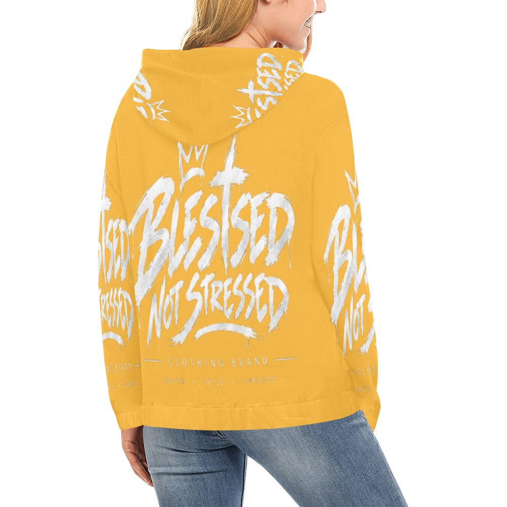 Blessed Not Stressed Women's Graphic Drawstring Hoodie