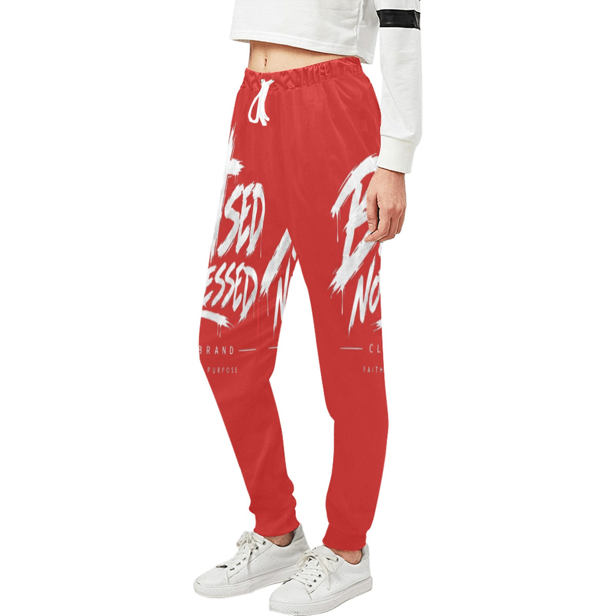 Blessed Not Stressed Relaxed-Fit Drawstring Sweatpants