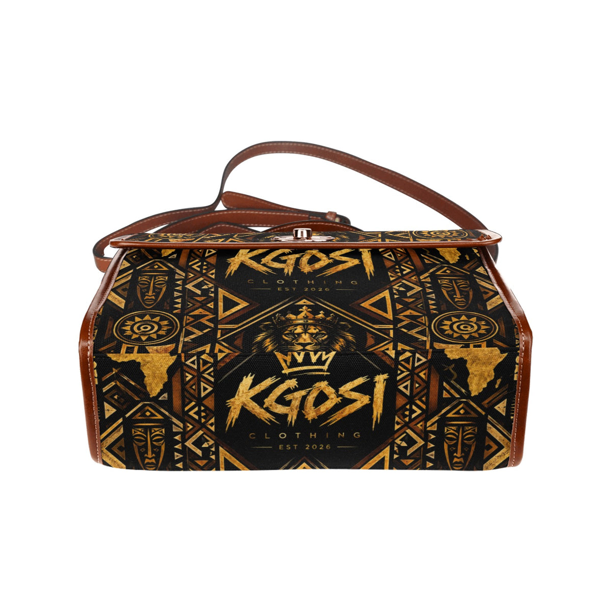 KGOSI LUXURY Waterproof Canvas Bag-Brown (All Over Print) (1641)