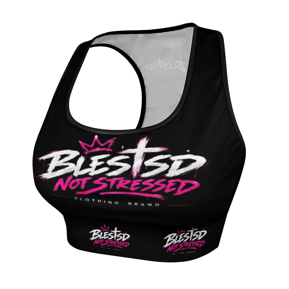 Blessed Not Stressed Women's Stretch Yoga Vest & Shorts Set