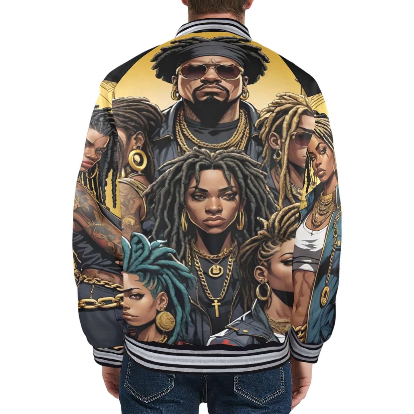 ROYAL DYNASTY 1 New Men's Striped Trim Bomber Jacket