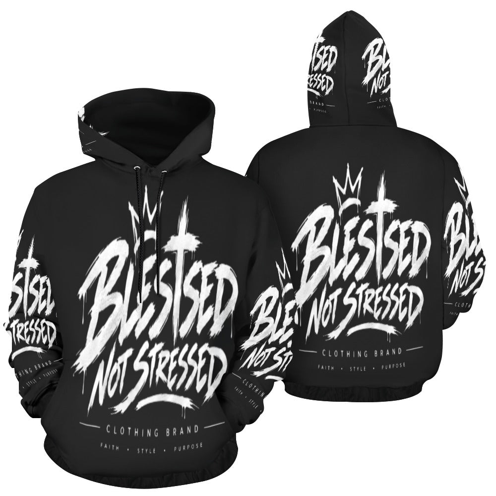 Blessed Not Stressed Women's Graphic Drawstring Hoodie