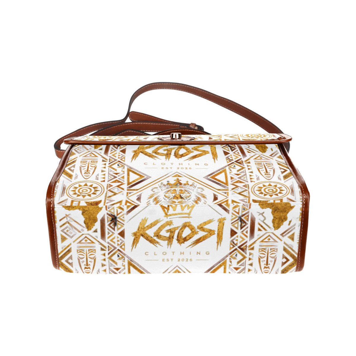 KGOSI LUXURY Waterproof Canvas Bag-Brown (All Over Print) (1641)